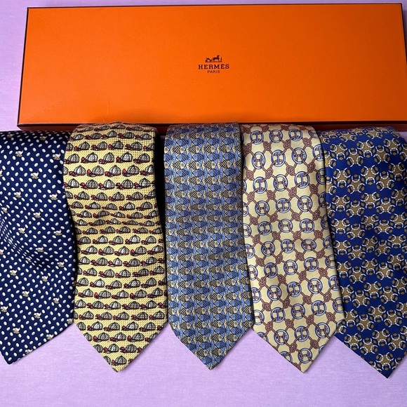 Authentic Hermes 👔4 Piece Tie Bundle 👔 - Picture 4 of 9